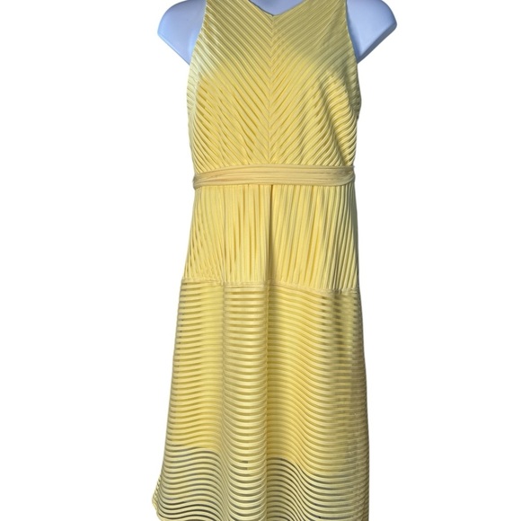 ANTONIO MELANI Yellow Pleated Halter Midi Dress - Picture 3 of 4